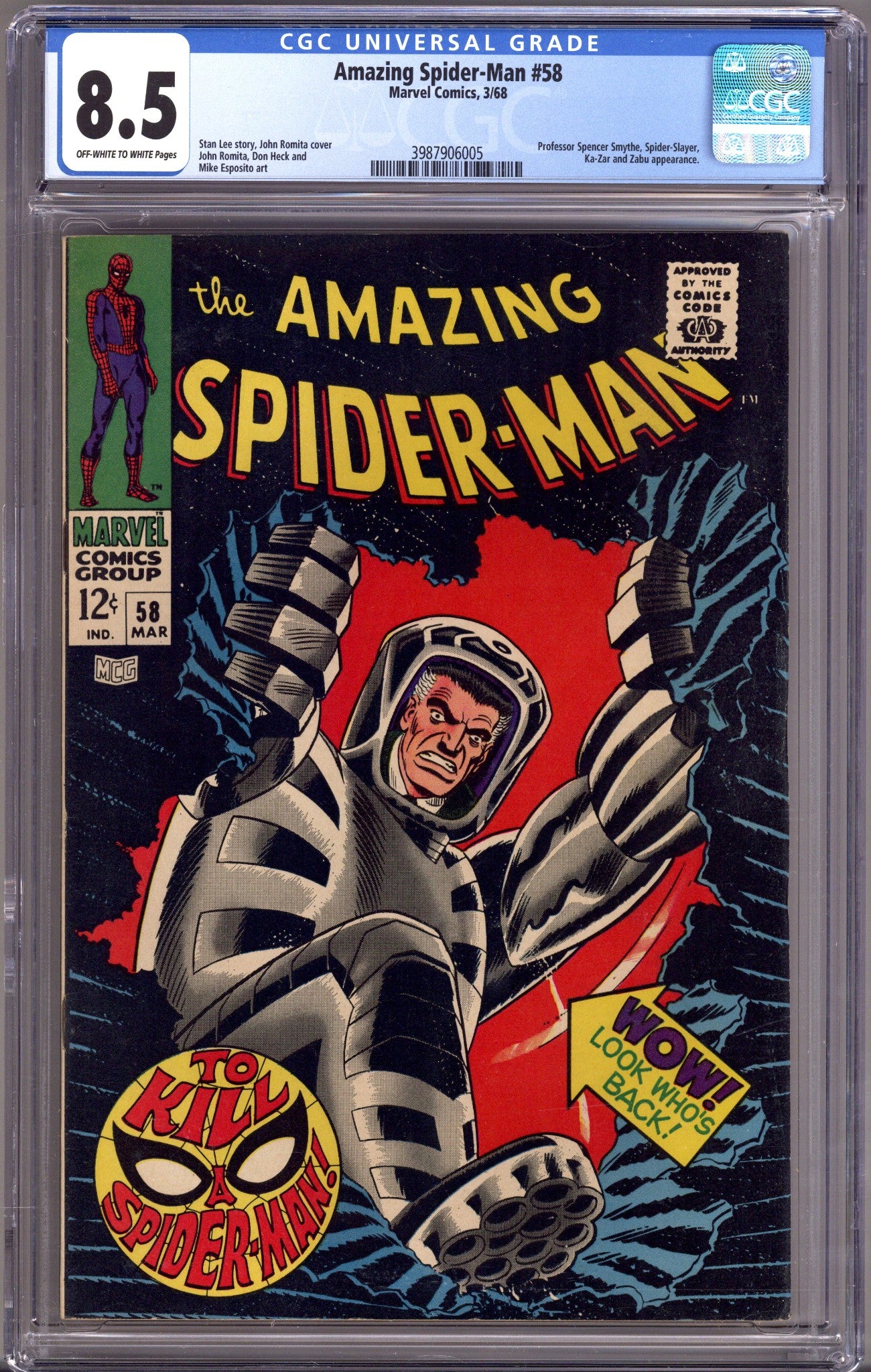 The Amazing Spider-Man Vol 1 58 CGC 8.5 (VF+) (1968) 