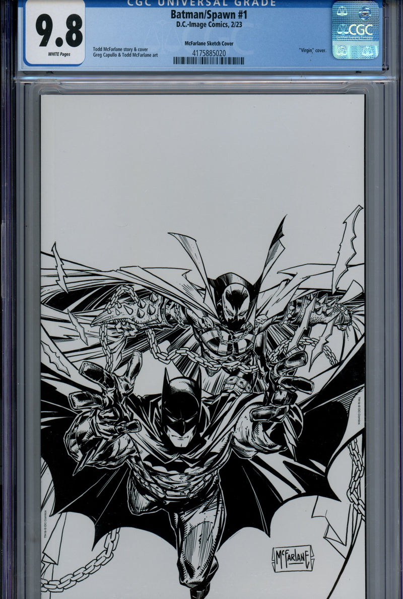 Batman / Spawn 1 CGC 9.8 (NM/M) (2023) McFarlane B&W Virgin Incentive Variant 