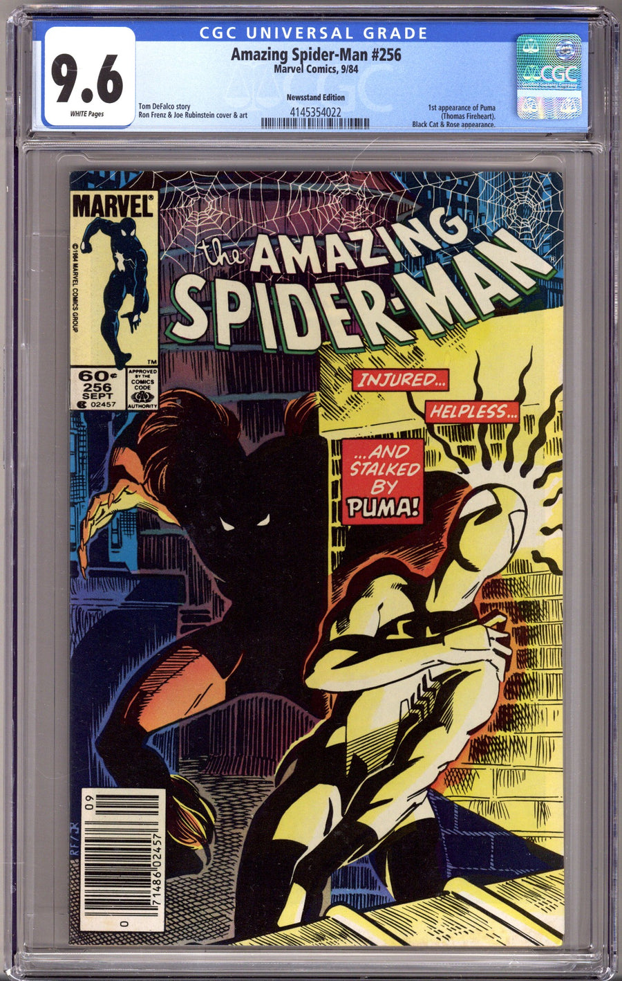 The Amazing Spider-Man Vol 1 256 CGC 9.6 (NM+) (1984) Newsstand 