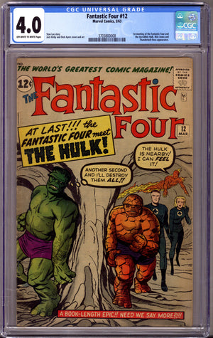 Fantastic Four Vol 1 12 CGC 4.0 (VG) (1963)