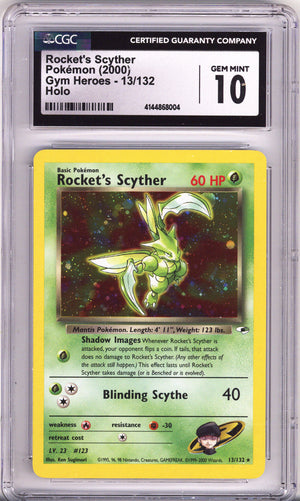 Pokemon Gym Heroes Rocket'S Scyther CGC Gem Mint 10 (2000)