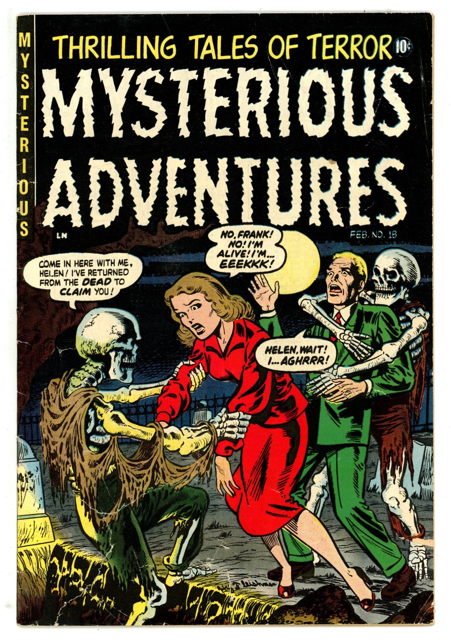 Mysterious Adventures 18 GD/VG (3.0) Tears to Front Cover (1954) 