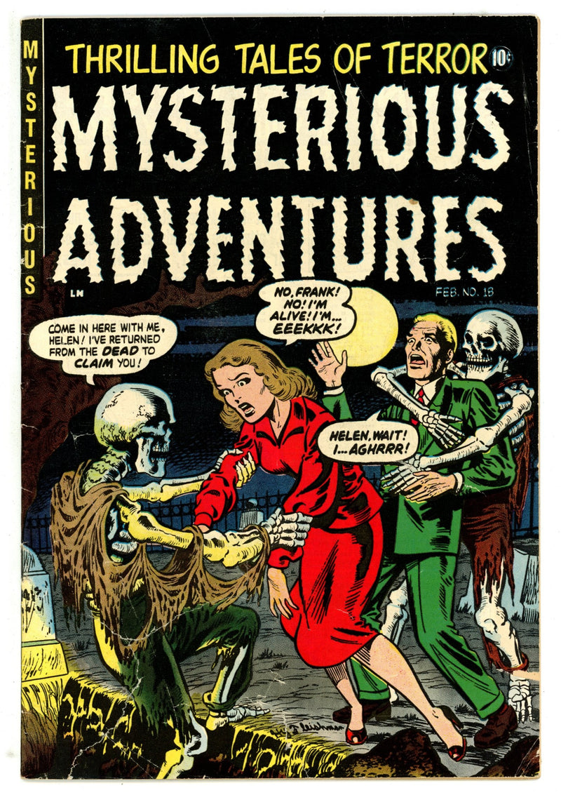 Mysterious Adventures 18 GD/VG (3.0) Tears to Front Cover (1954) 