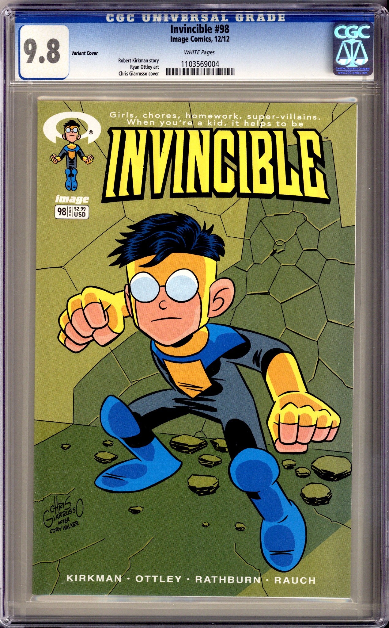Invincible 98 CGC 9.8 (NM/M) Old Case (2012) Giarrusso Variant 