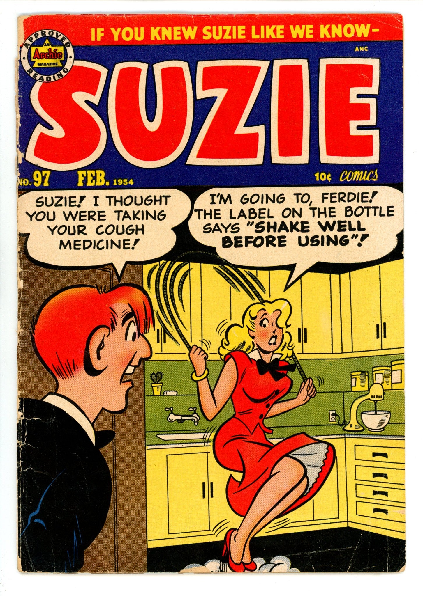 Suzie Comics 97 PR (0.5) Cover Detached, Spine Split (1954) 