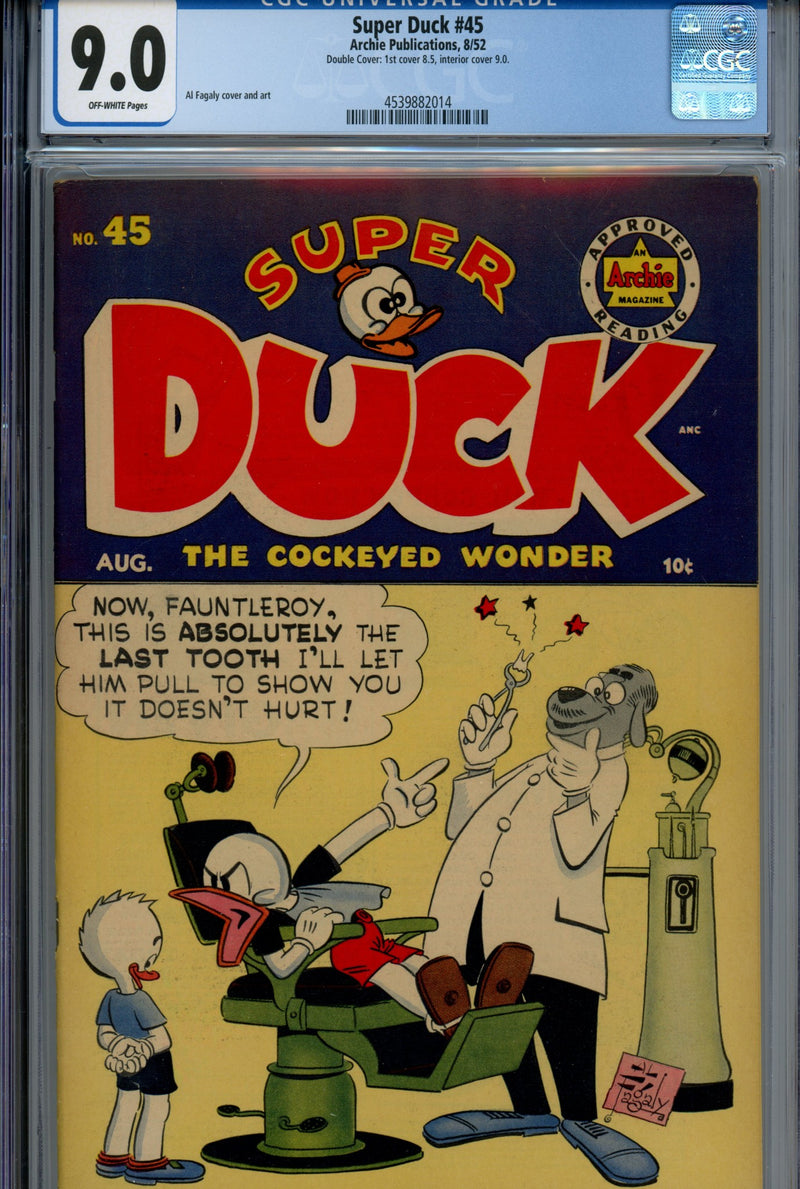 Super Duck Comics 45 CGC 9.0 (VF/NM) Double Cover (1952) 