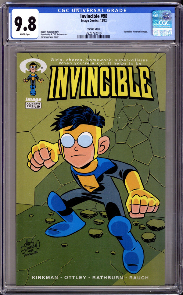 Invincible 98 CGC 9.8 (NM/M) New Case (2012) Giarrusso Variant