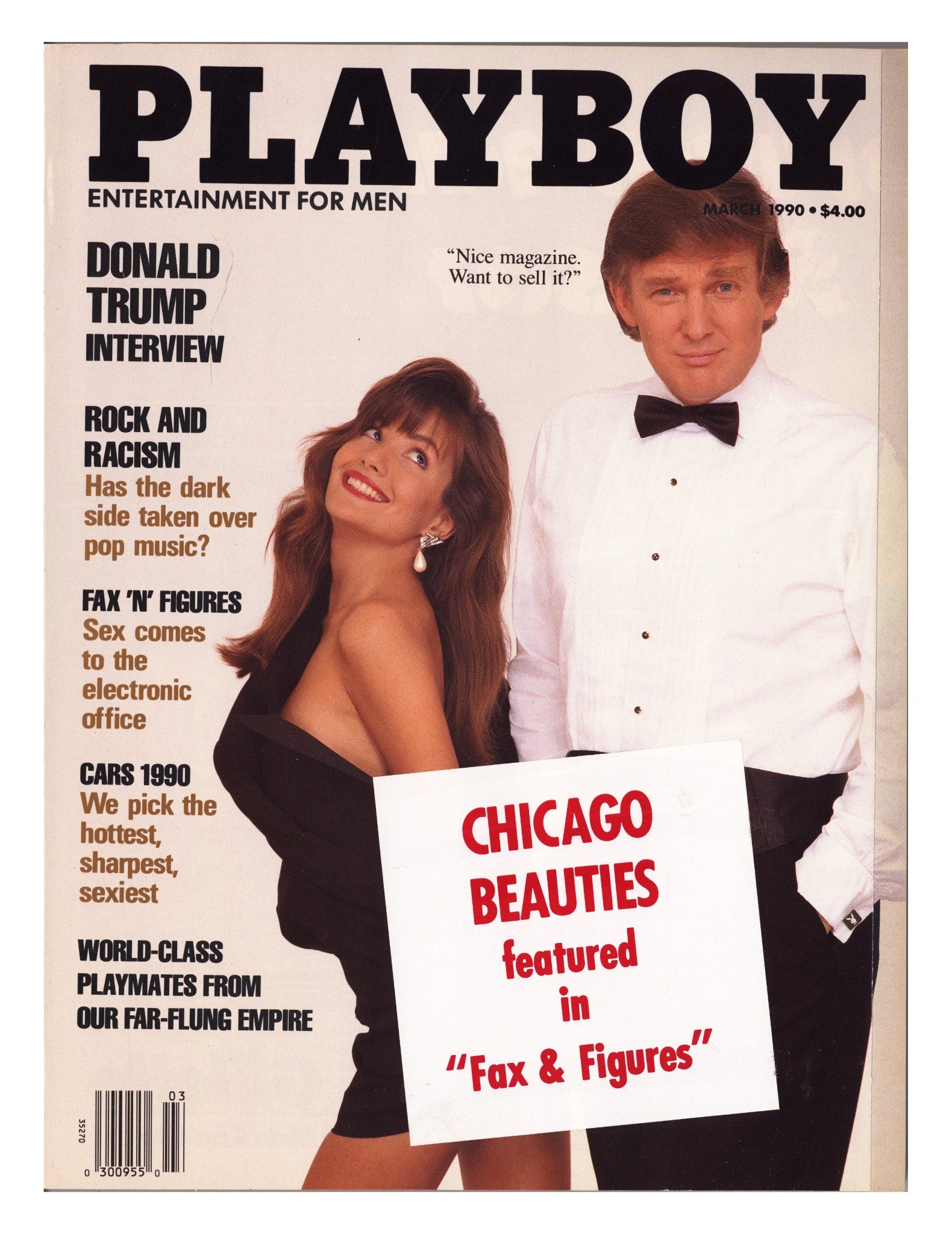 Playboy Vol 37 3 VF/NM (9.0) Sticker on Cover (1990) 
