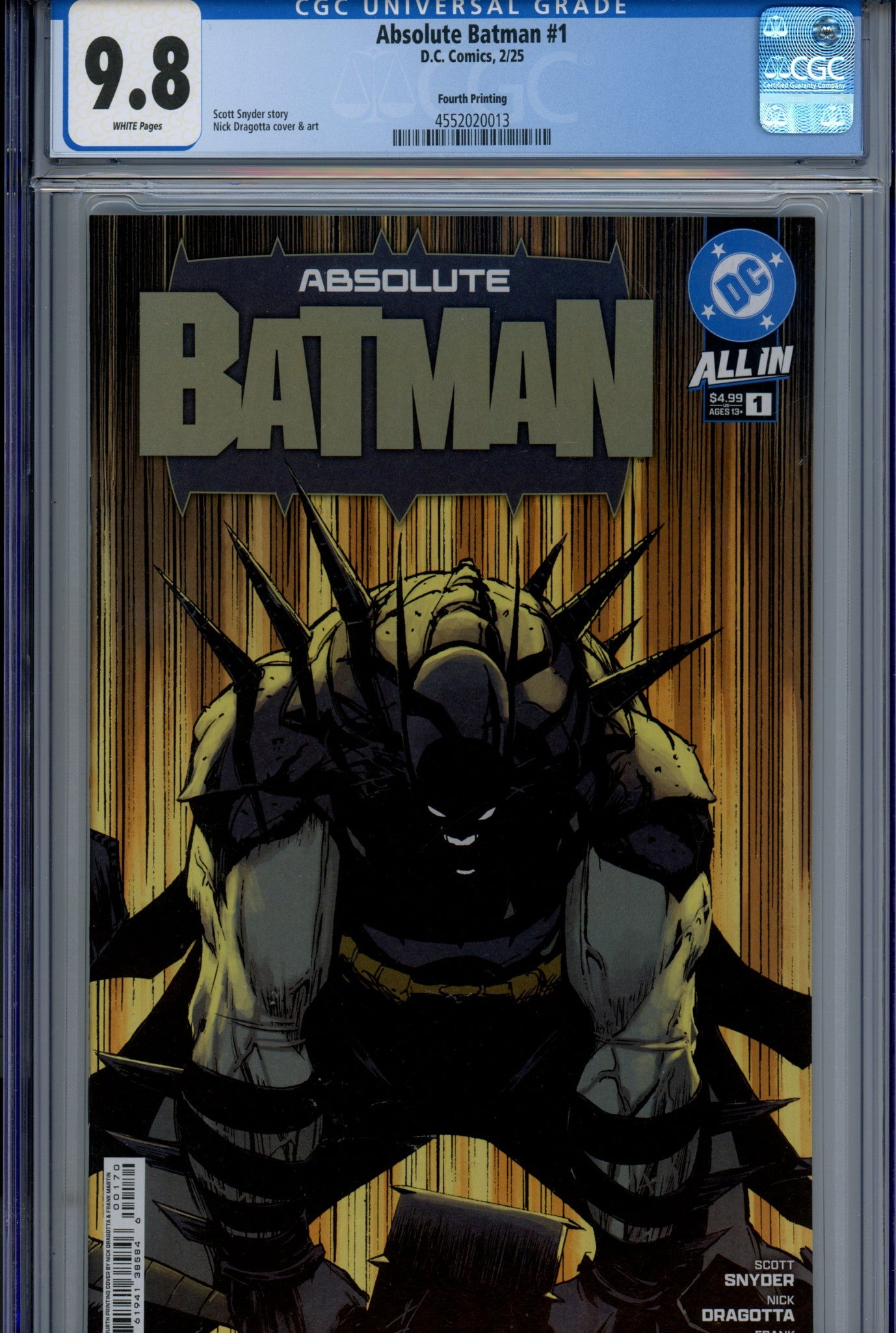 Absolute Batman 1 CGC 9.8 (NM/M) (2025) 4th Print 