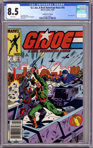 G.I. Joe, A Real American Hero 16 CGC 8.5 (VF+) (1983) Canadian Price Variant 