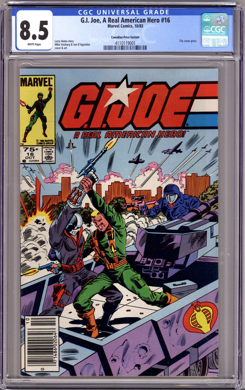 G.I. Joe, A Real American Hero 16 CGC 8.5 (VF+) (1983) Canadian Price Variant 