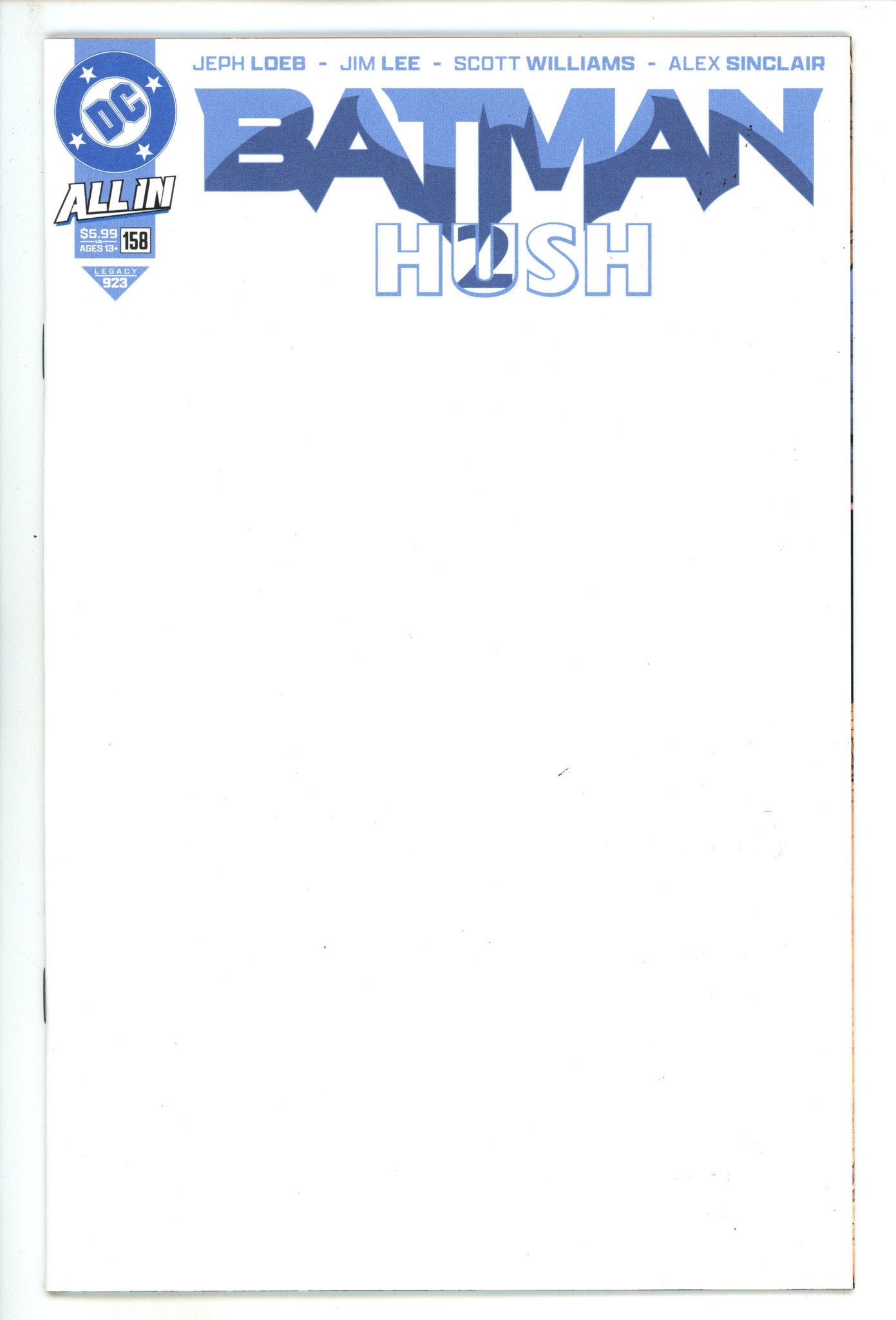 Batman Vol 3 158 Blank Variant (2025)