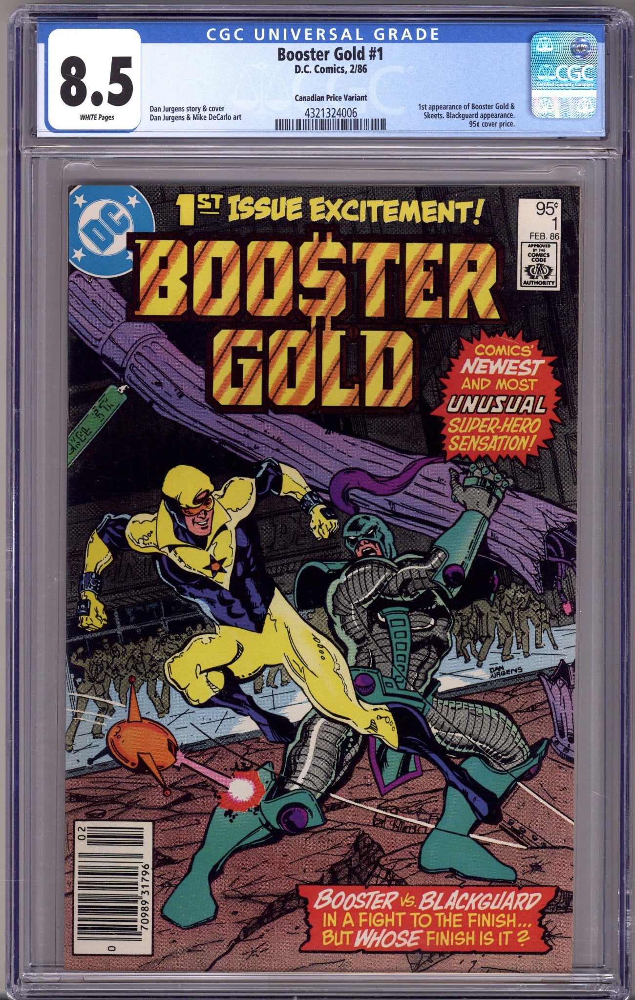 Booster Gold Vol 1 1 CGC 8.5 (VF+)   (1986)     Canadian Price Variant  