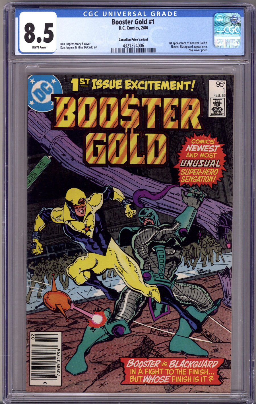 Booster Gold Vol 1 1 CGC 8.5 (VF+)   (1986)     Canadian Price Variant  