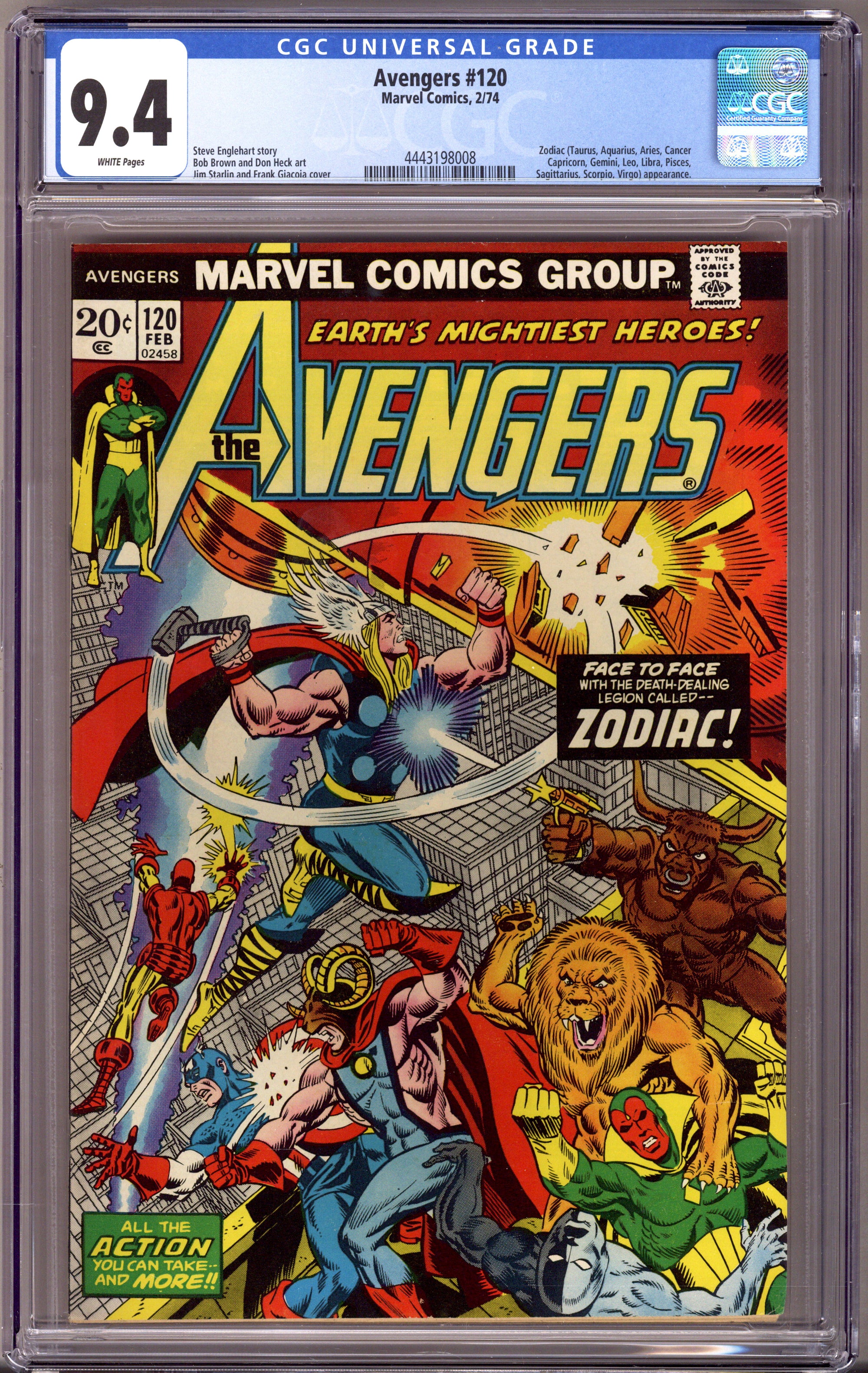 The Avengers Vol 1 120 CGC 9.4 (NM) (1974) 