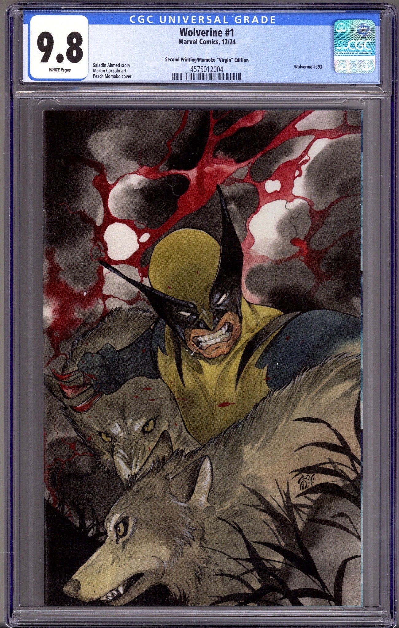 Wolverine Vol 8 1 (393) CGC 9.8 (NM/M) 2nd Print (2024) Momoko Virgin Incentive Variant 