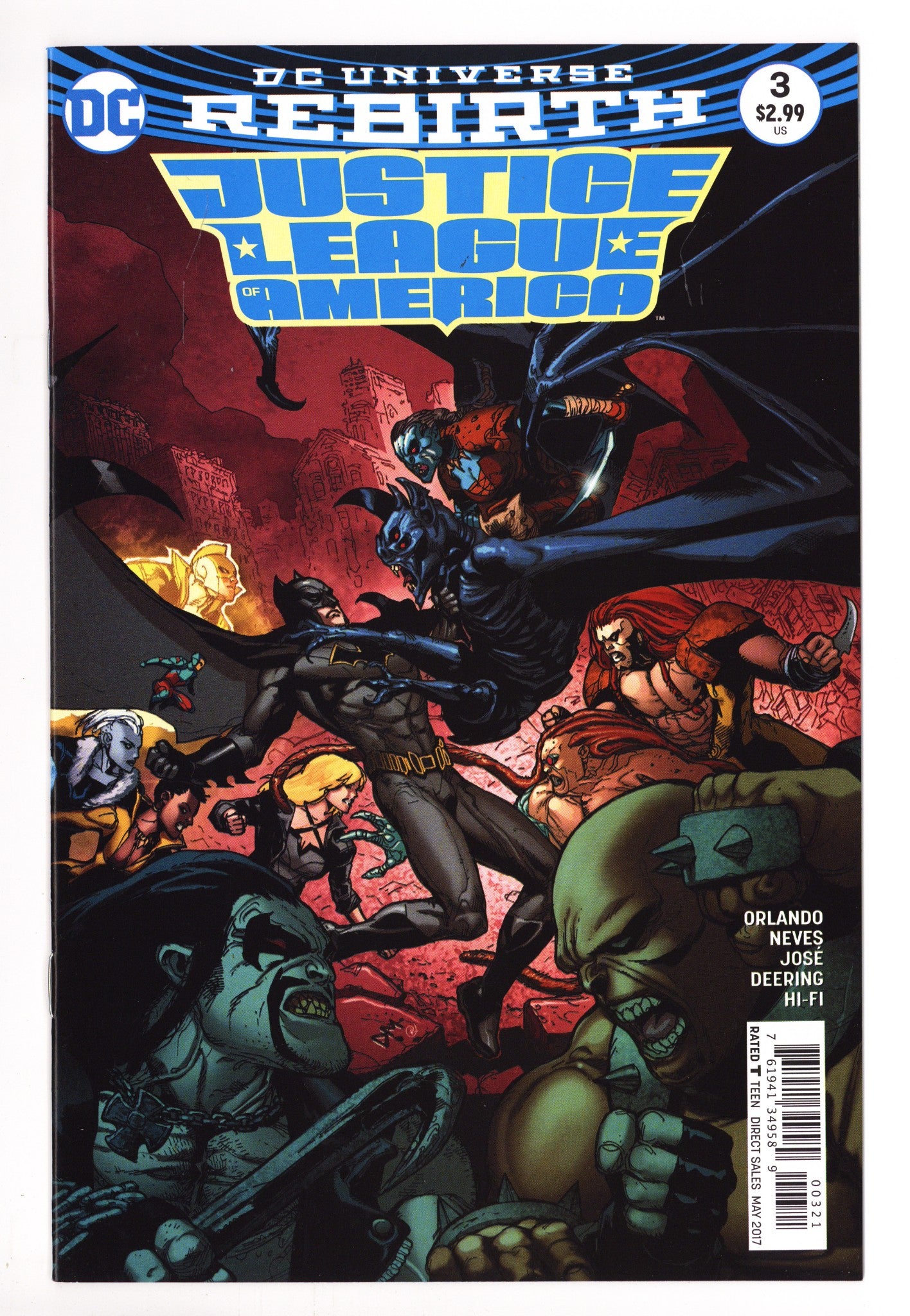 Justice League of America Vol 5 3 High Grade (2017) Mahnke Variant 