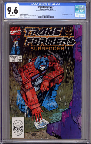 The Transformers 71 CGC 9.6 (NM+) Double Cover (1990)