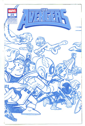 Avengers Vol 9 25 Giarrusso Blue Line Art Connecting Wraparound Incentive Variant NM (2025)