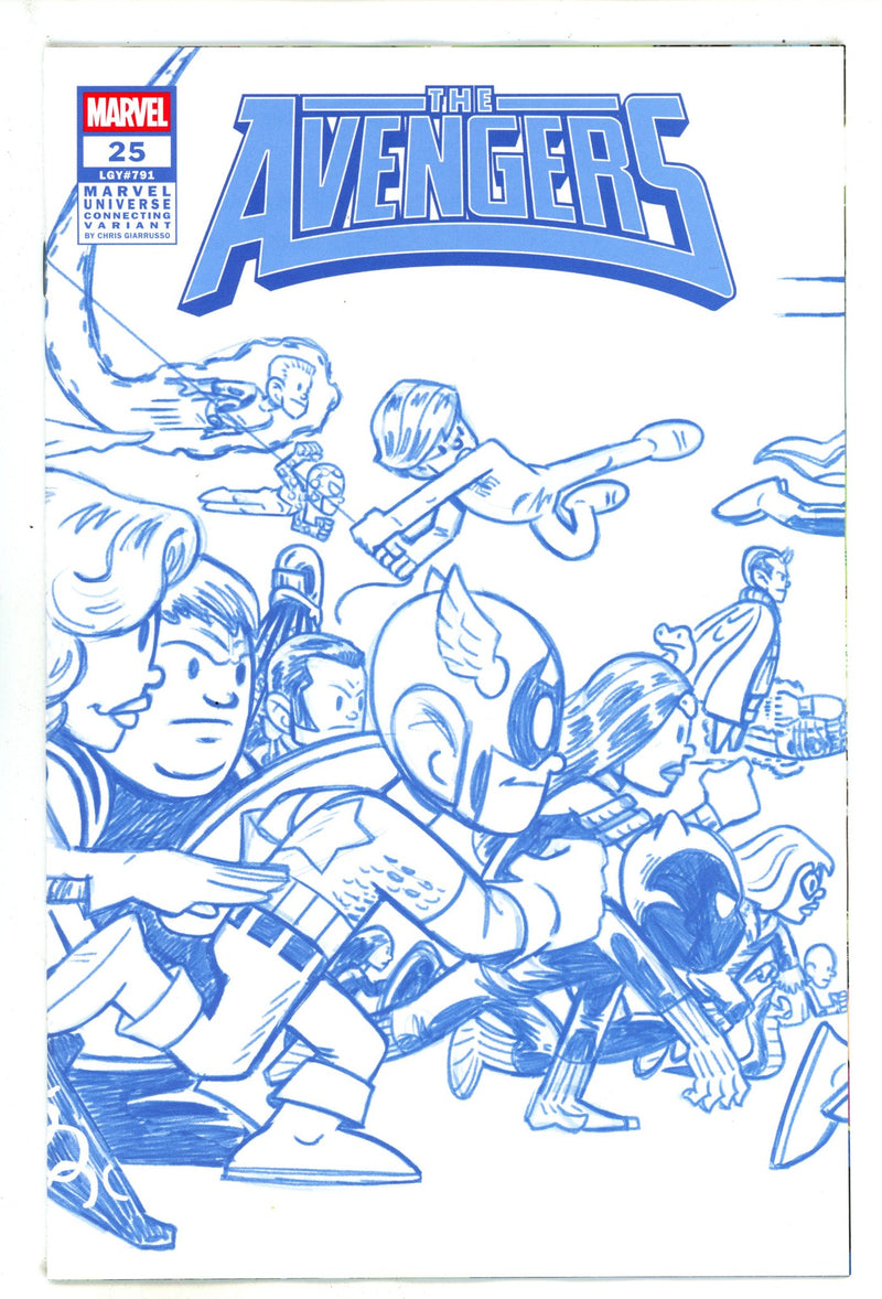 Avengers Vol 9 25 Giarrusso Blue Line Art Connecting Wraparound Incentive Variant NM (2025)