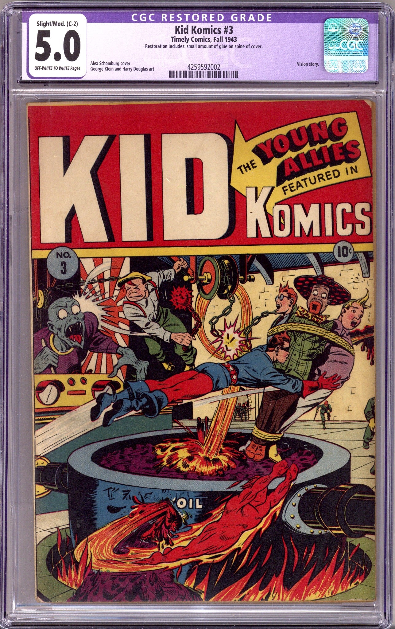 Kid Komics 3 CGC 5.0 (VG/FN) Restored (1943)