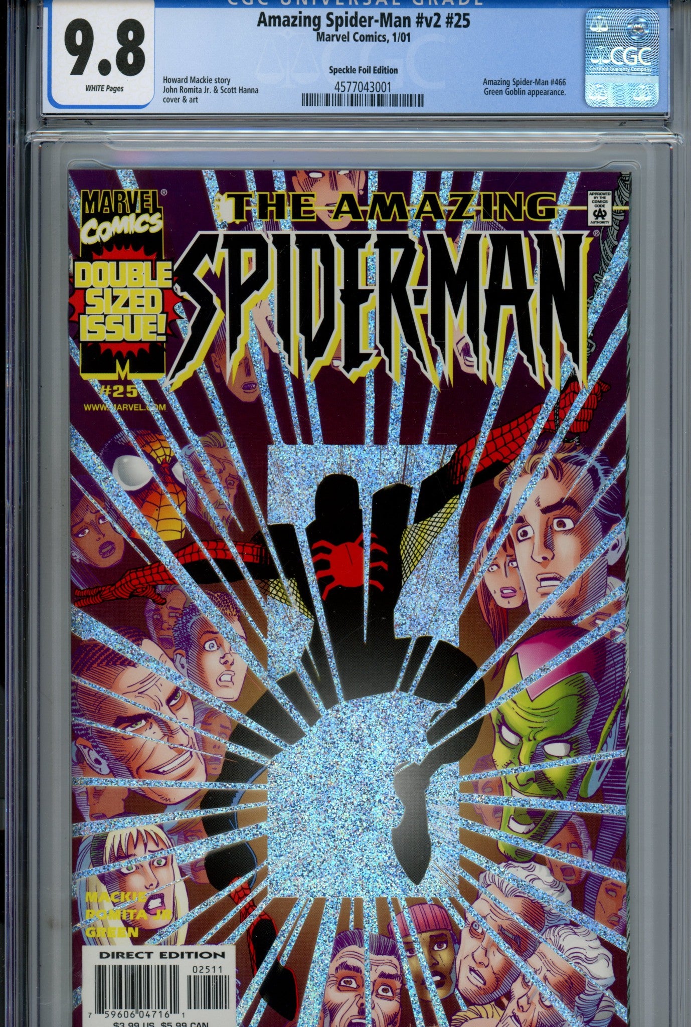 The Amazing Spider-Man Vol 2 25 CGC 9.8 (NM/M) (2001) Foil 
