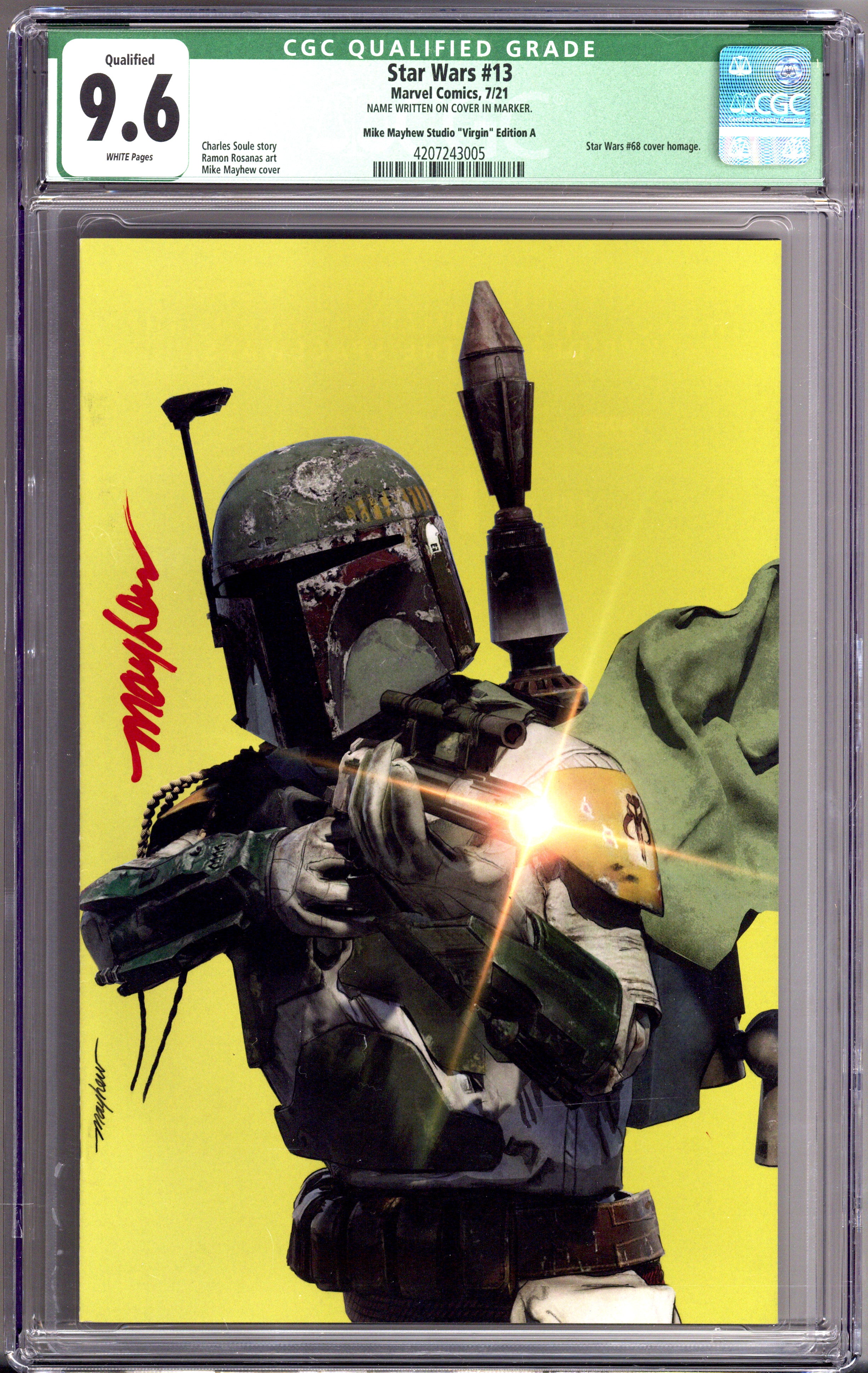 Star Wars Vol 3 13 CGC 9.6 (NM+) (2021) Mayhew Virgin Exclusive Variant Signed x1 Cover Mike Mayhew 