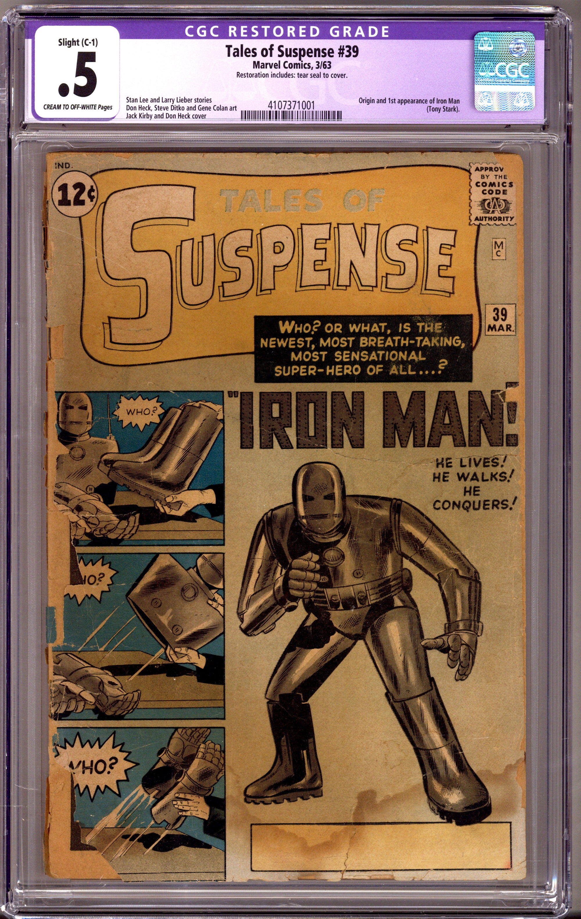 Tales of Suspense Vol 1 39 CGC 0.5 (PR) Restored (1963) 