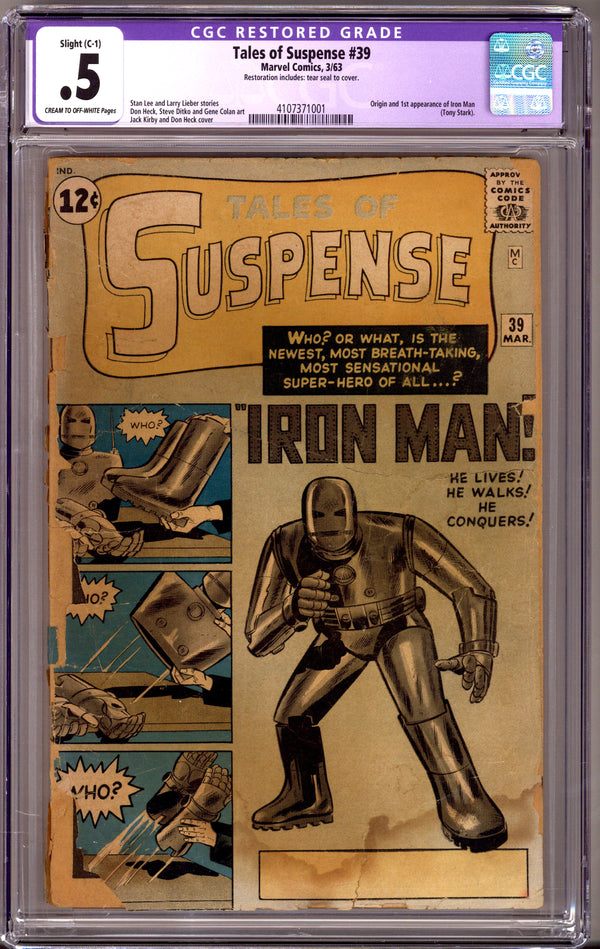 Tales of Suspense Vol 1 39 CGC 0.5 (PR) Restored (1963)