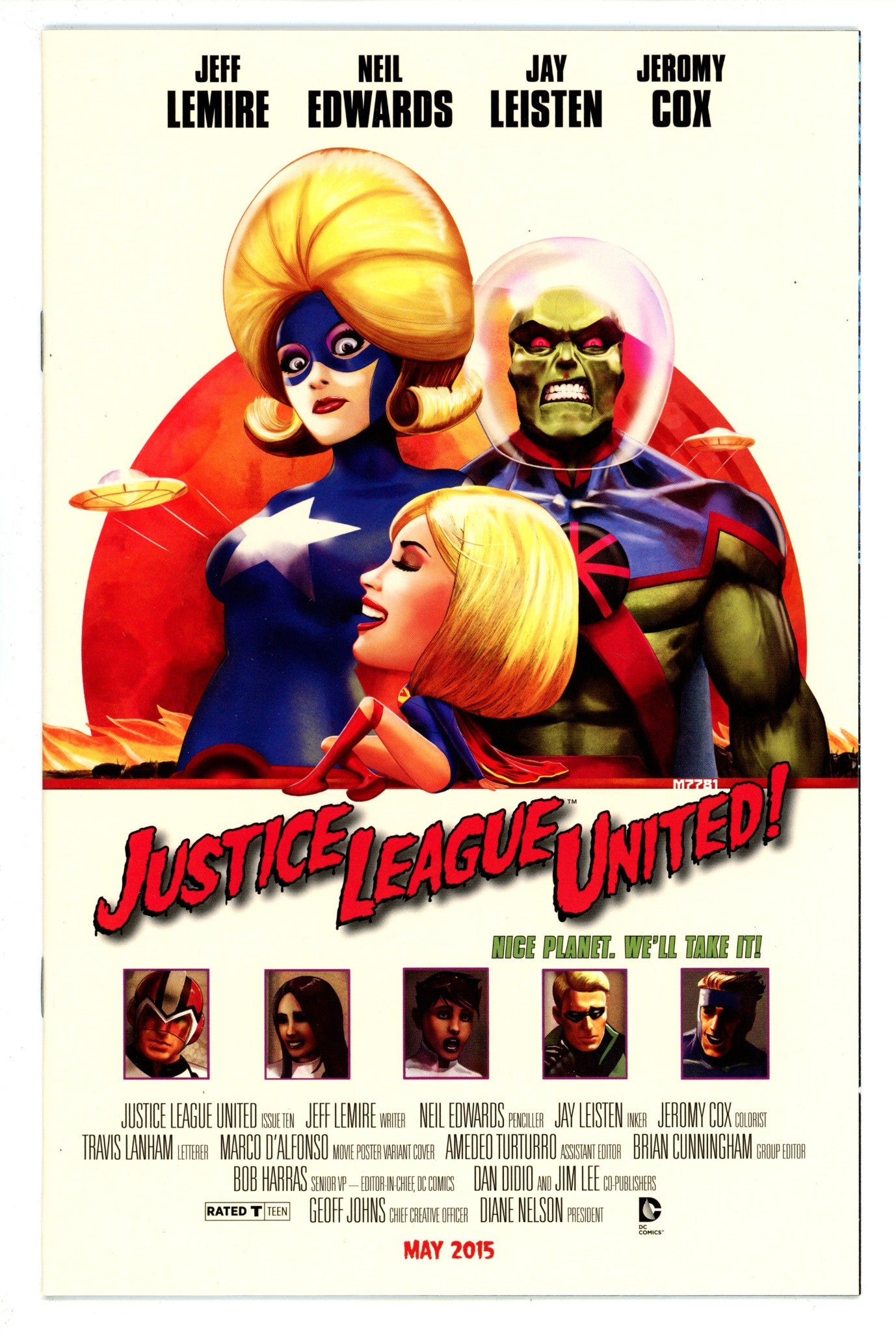Justice League United 10 High Grade (2015) D'Alfonso Variant 
