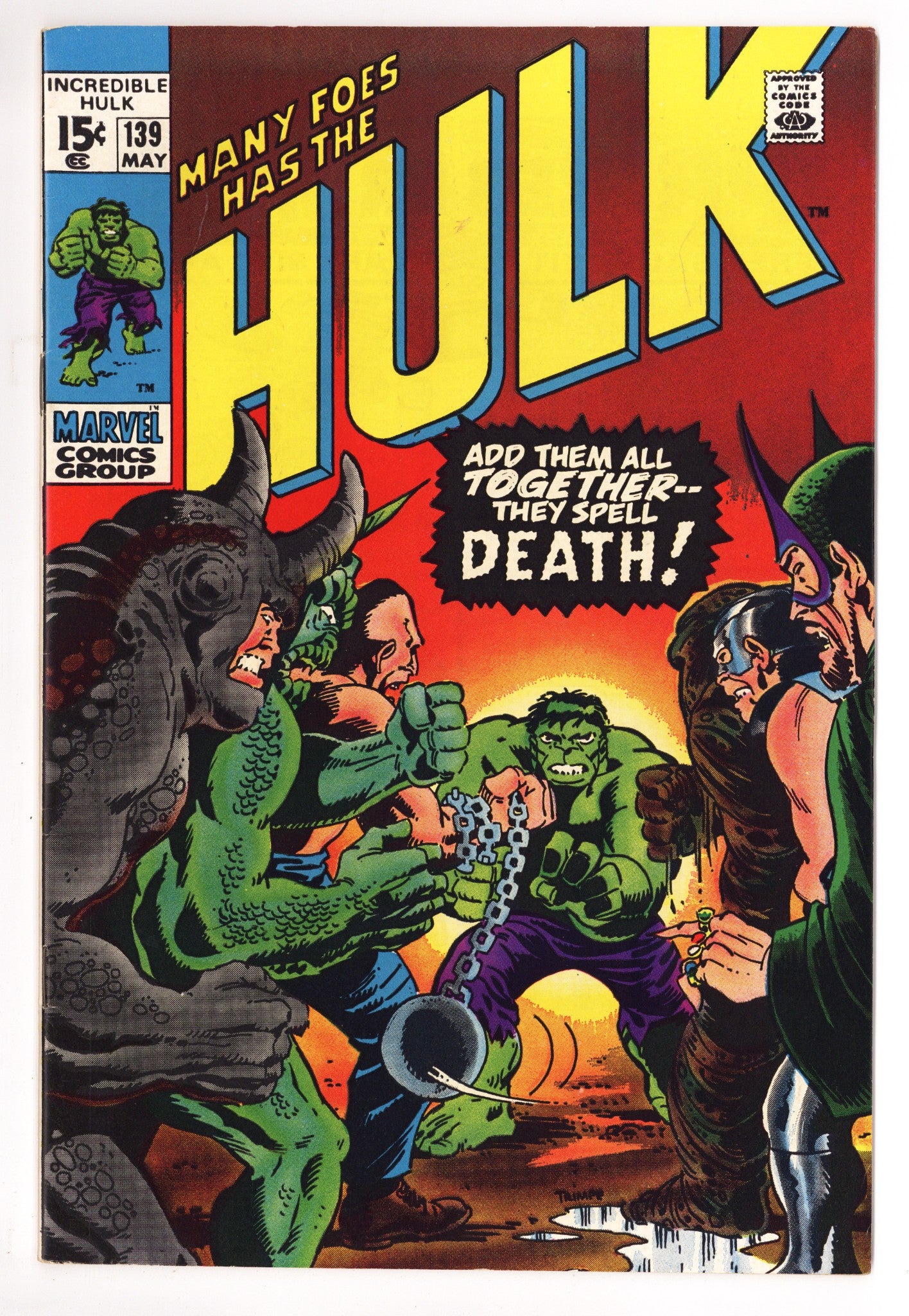 The Incredible Hulk Vol 1 139 VF+ (8.5) (1971) 