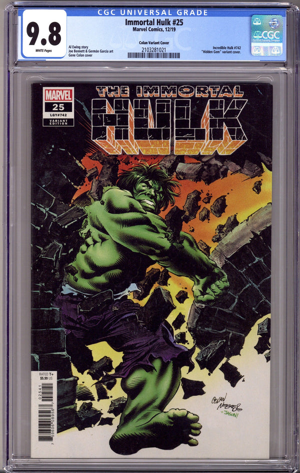 Immortal Hulk 25 Colan Incentive Variant CGC 9.8 (2019)