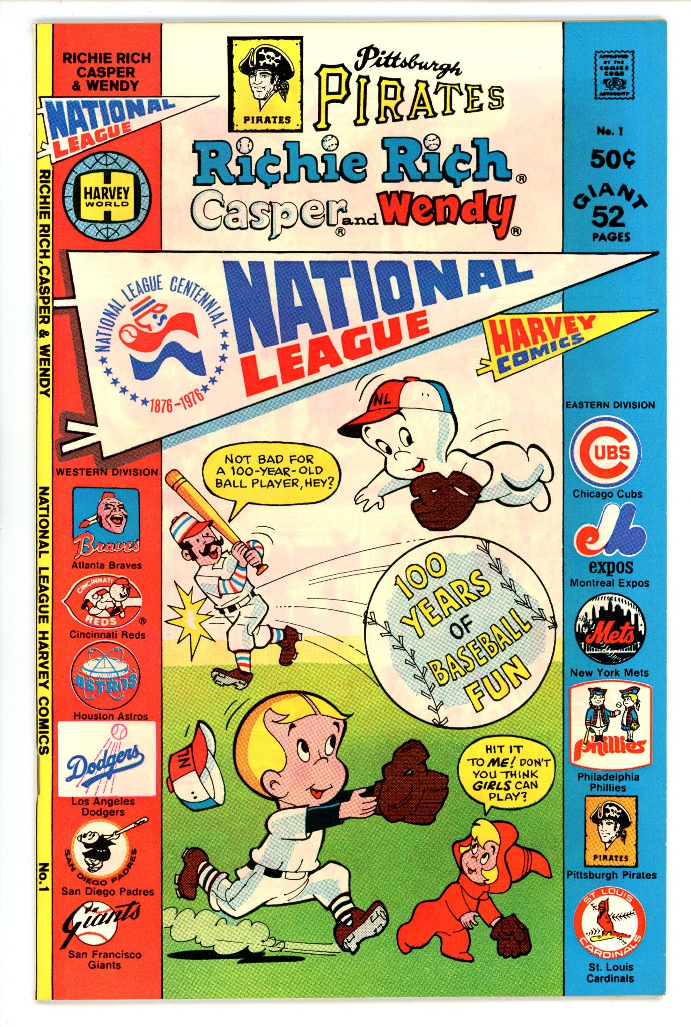 Richie Rich, Casper and Wendy -- National League 1 NM (9.4) Pirates (1976) 