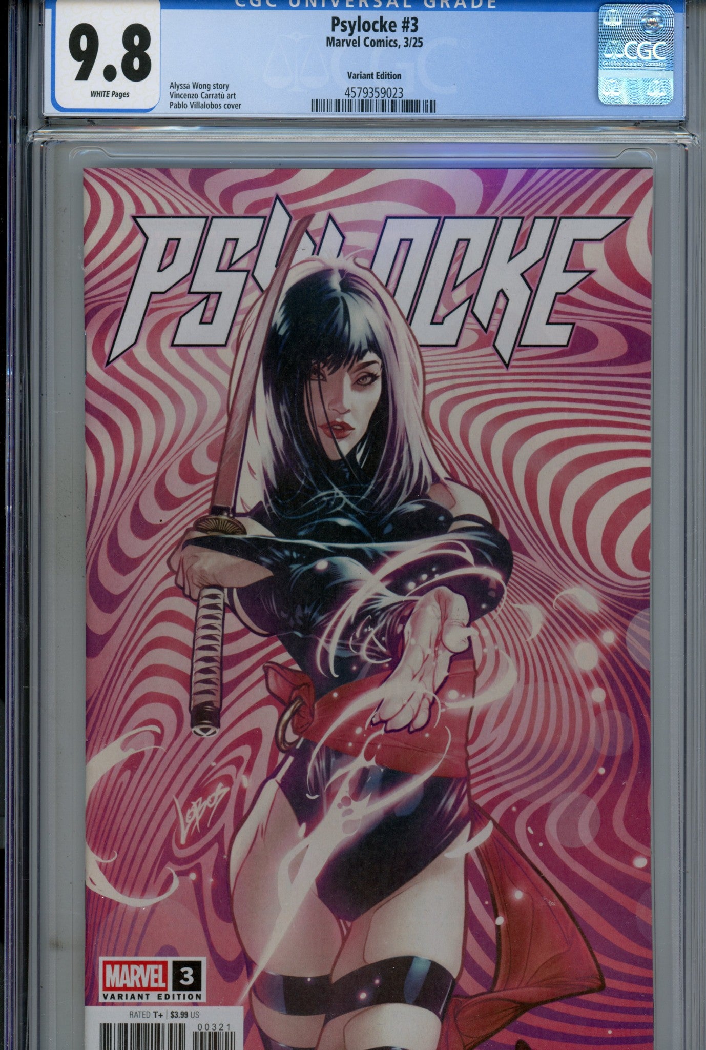 Psylocke Vol 2 3 CGC 9.8 (NM/M) (2025) Villalobos Variant 