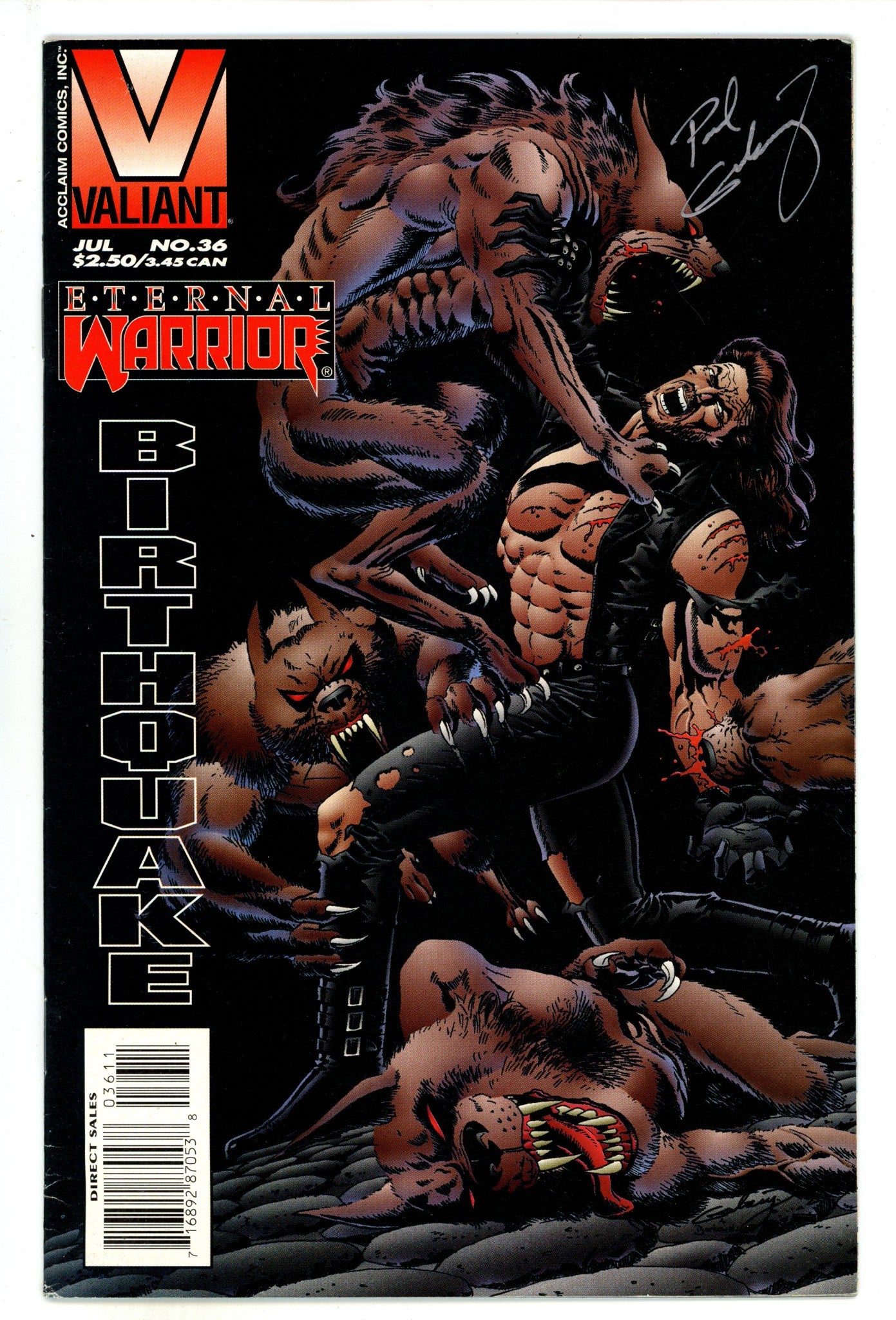 Eternal Warrior 36 Mid Grade (1995) Signed x1 Cover Paul Gulacy 