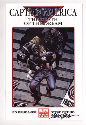 Captain America Vol 5 25 VF/NM (9.0) (2007) 2nd Print Signed x1 Cover Steve Epting