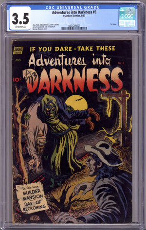 Adventures into Darkness 5 CGC 3.5 (VG-) (1952)