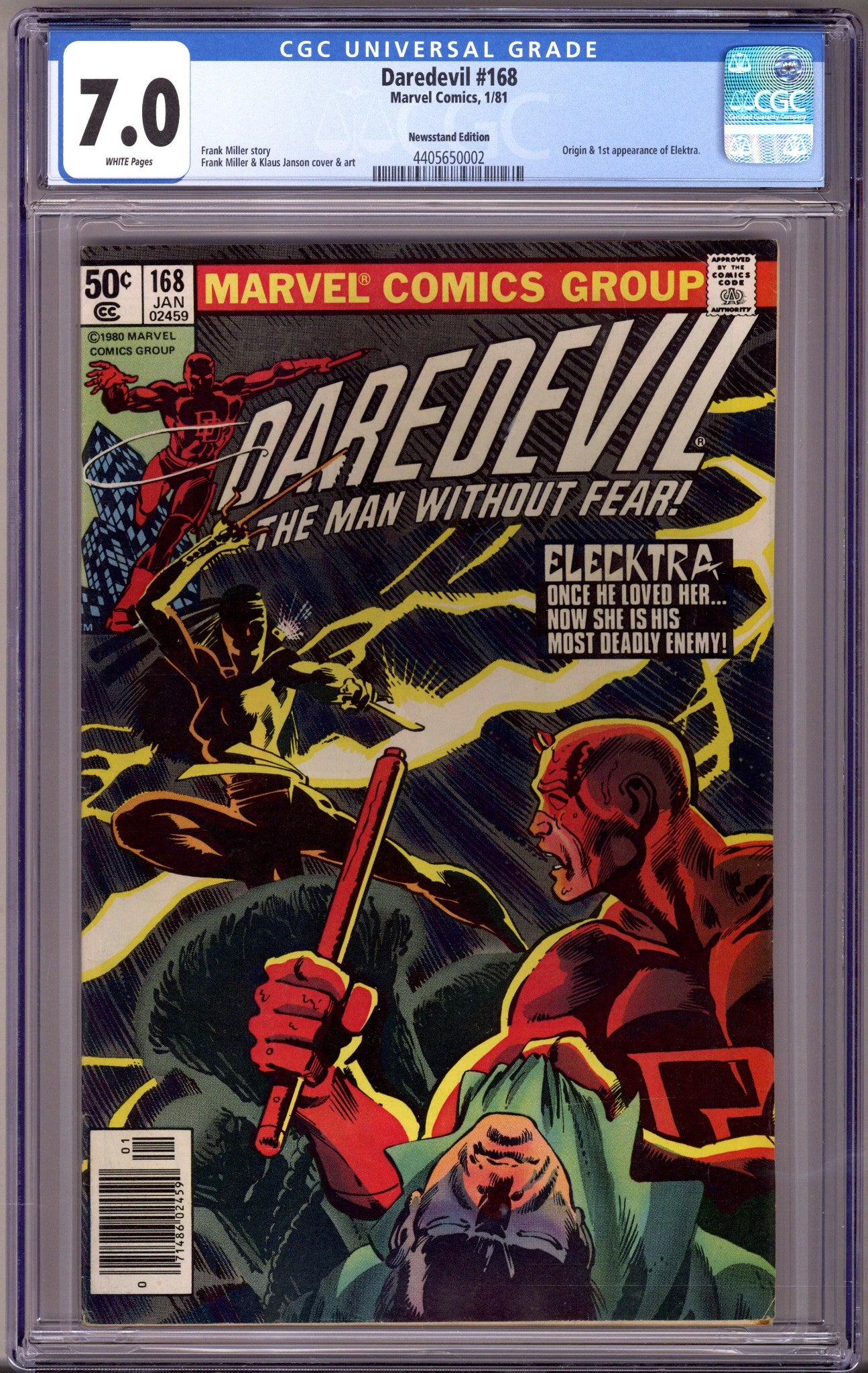 Daredevil Vol 1 168 CGC 7.0 (FN/VF) (1981) Newsstand 