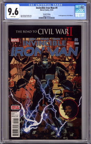 Invincible Iron Man Vol 2 9 CGC 9.6 (NM+) (2016) 2nd Print