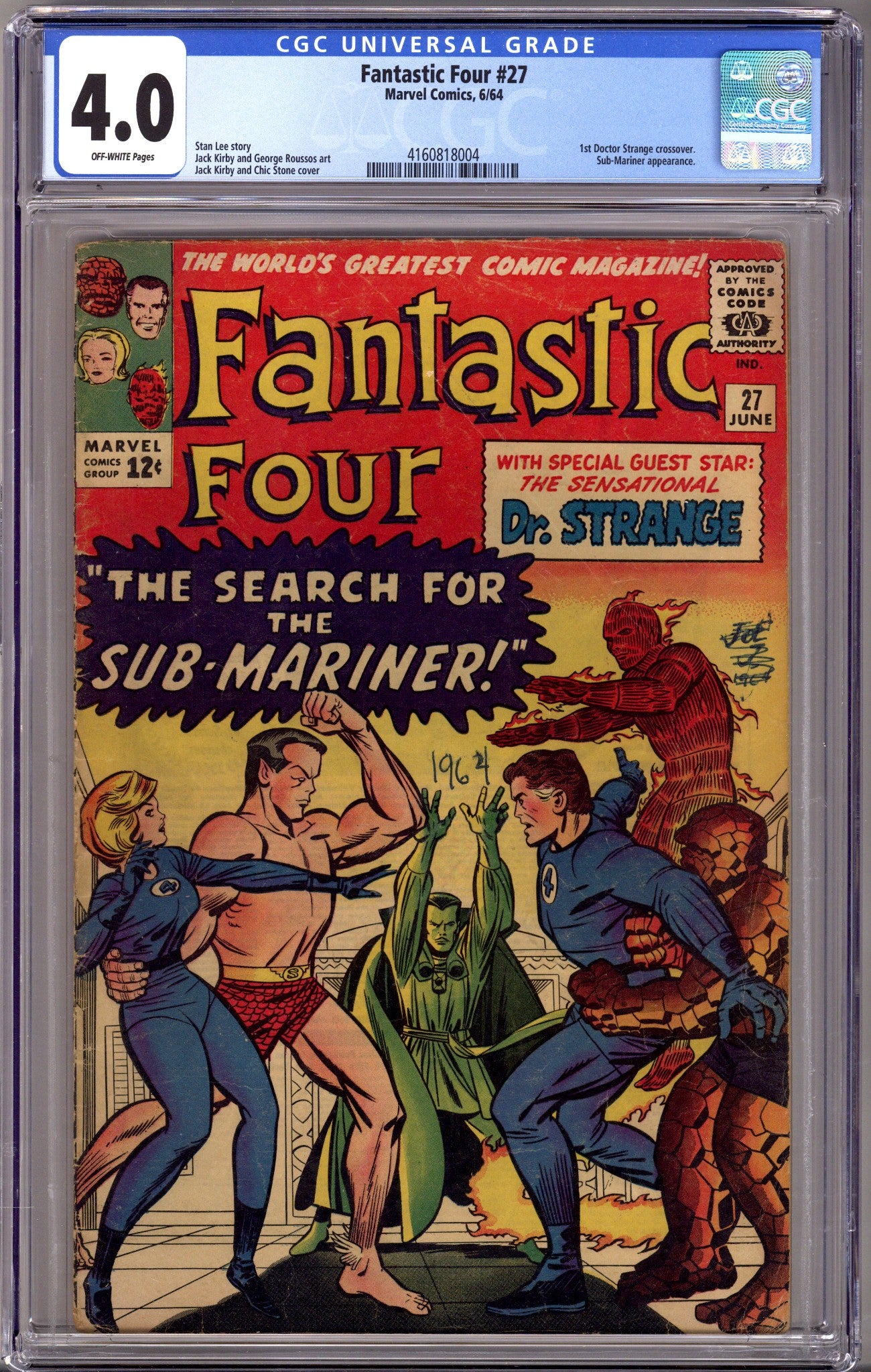 Fantastic Four Vol 1 27 CGC 4.0 (VG) (1964)