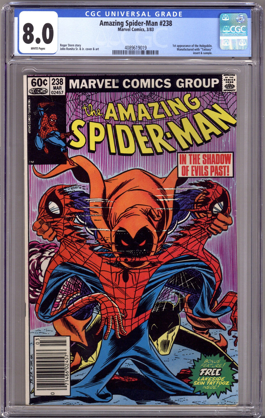 The Amazing Spider-Man Vol 1 238 CGC 8.0 (VF) (1983) Newsstand 