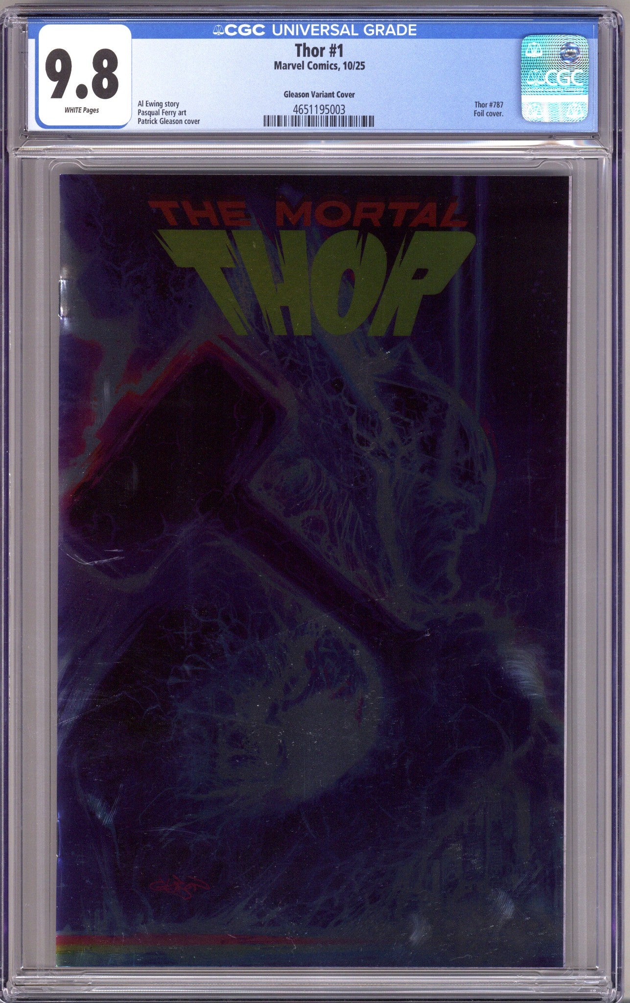 Mortal Thor 1 CGC 9.8 (NM/M) (2025) Gleason Foil Variant 