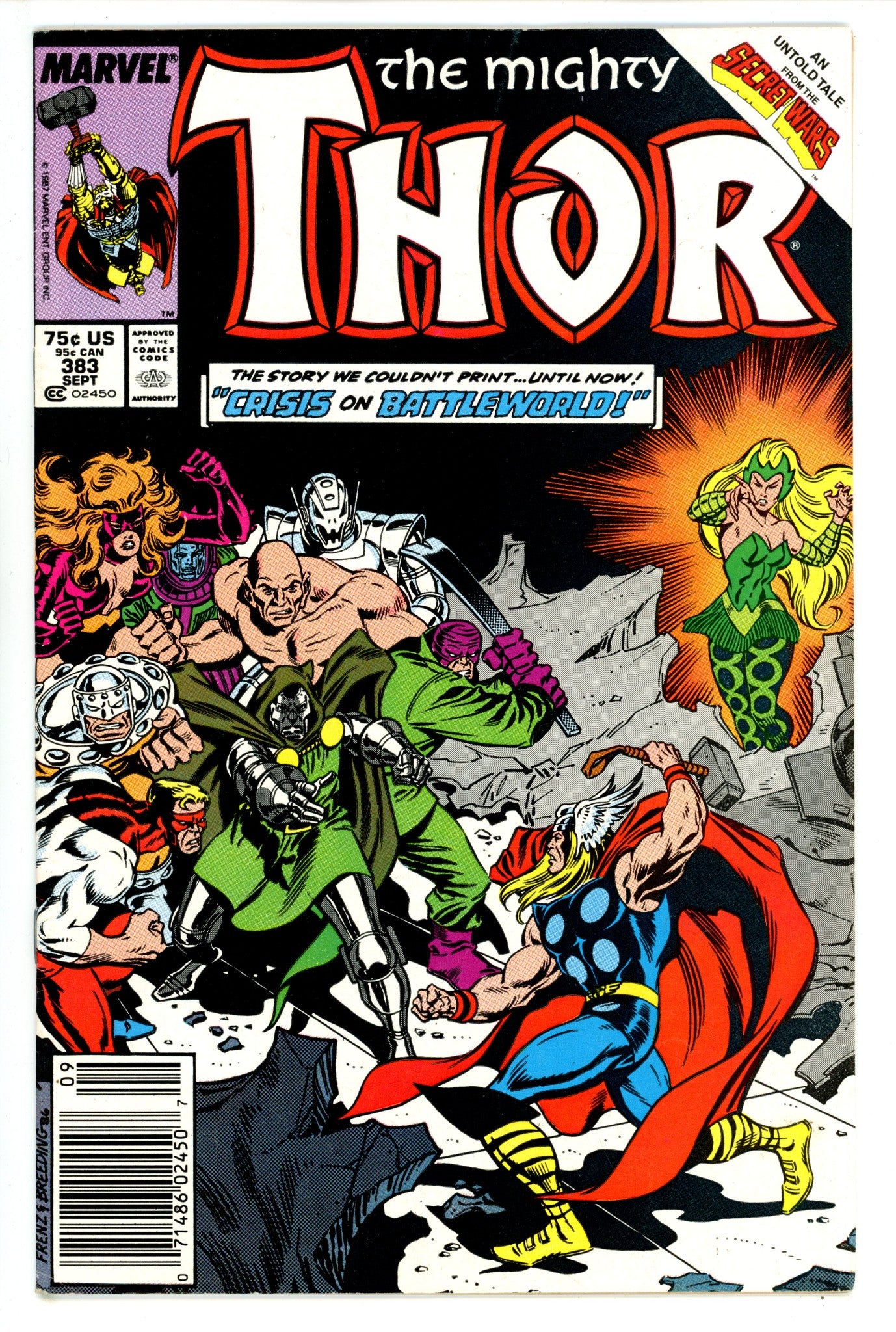 Thor Vol 1 383 Newsstand (1987)