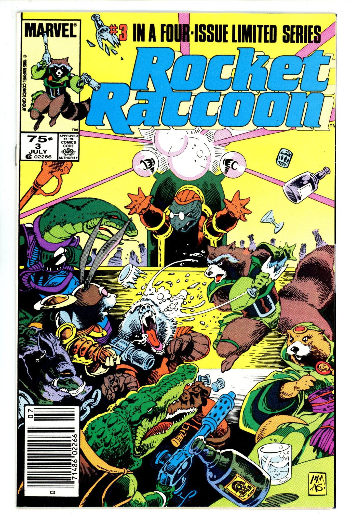 Rocket Raccoon Vol 1 3 NM- (9.2) (1985) Newsstand 