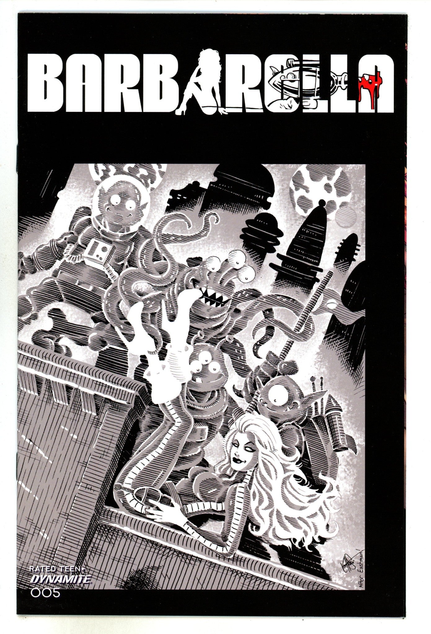 Barbarella Vol 2 5 High Grade (2021) Haeser B&W Homage Incentive Variant 