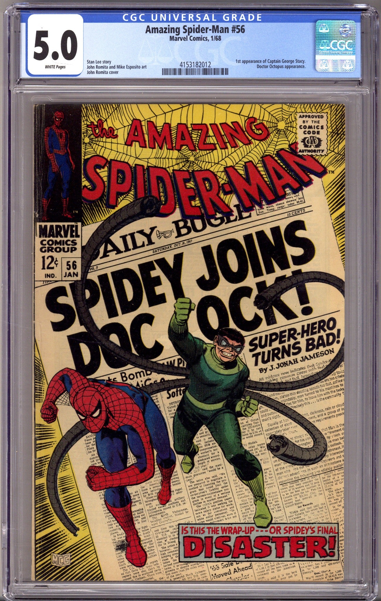 The Amazing Spider-Man Vol 1 56 CGC 5.0 (VG/FN) (1968) 