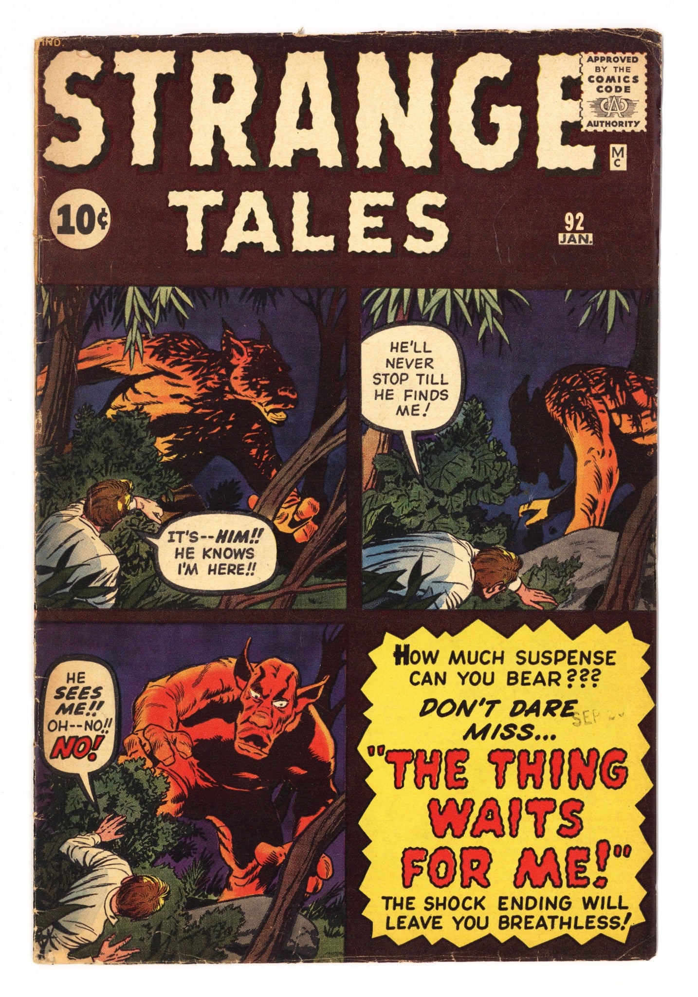 Strange Tales Vol 1 92 VG+ (4.5) (1962) 
