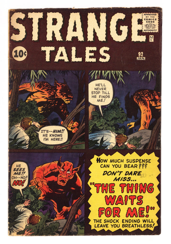 Strange Tales Vol 1 92 VG+ (4.5) (1962)