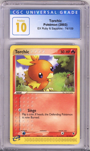 Pokemon Ex Ruby & Sapphire Torchic CGC Pristine 10 (2003)