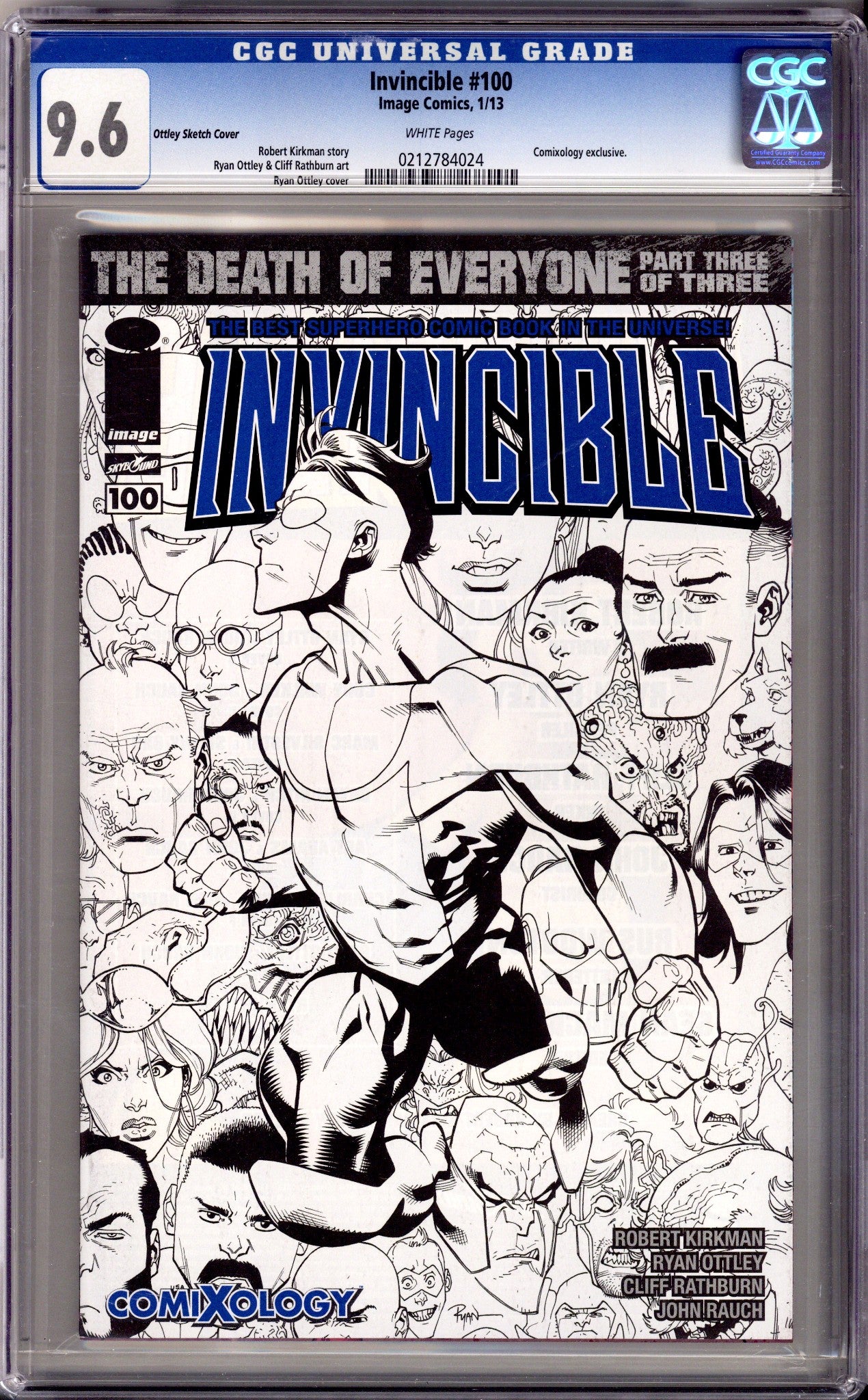 Invincible 100 CGC 9.6 (NM+) (2013) Ottley Sketch Exclusive Variant 